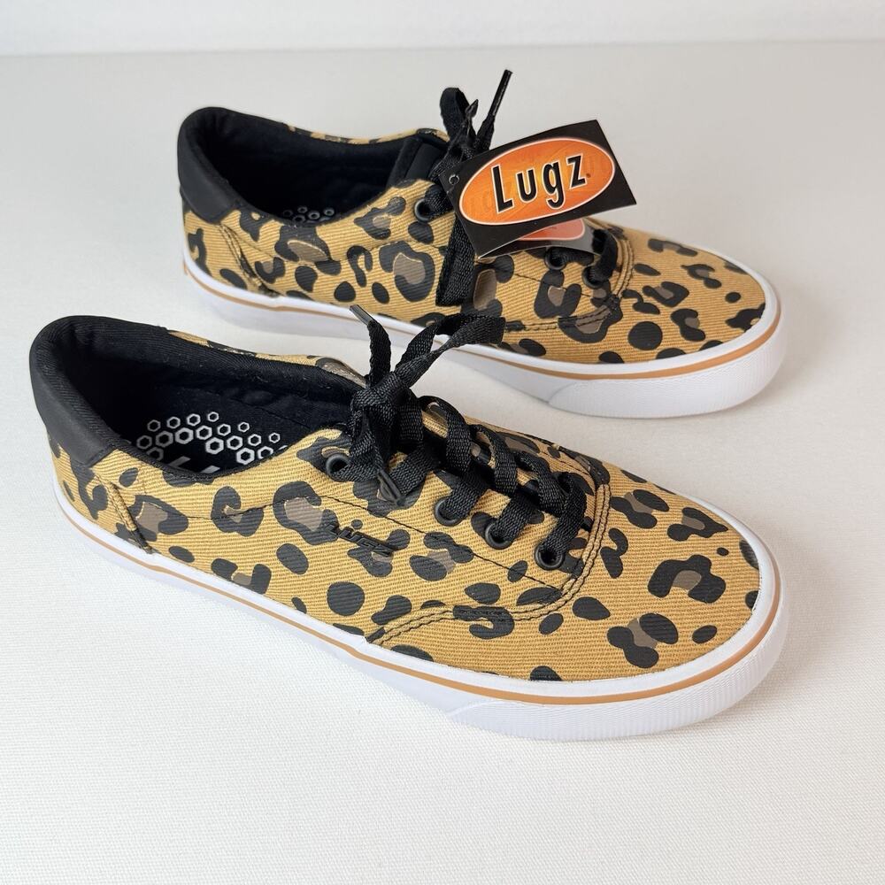 Lugz Women’s Sneakers Leopard Print Canvas Shoes Size 6 Brand New with Tag